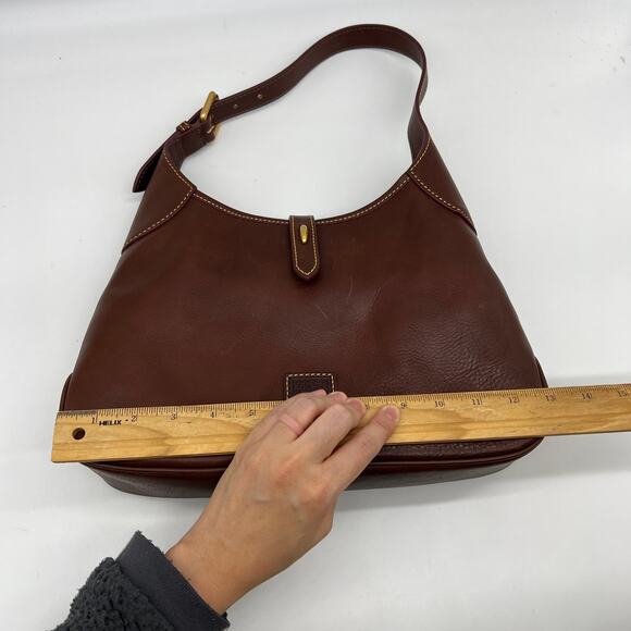 Dooney & Bourke Handbags Florentine Leather Crescent Hobo Brown Natural - Picture 9 of 16